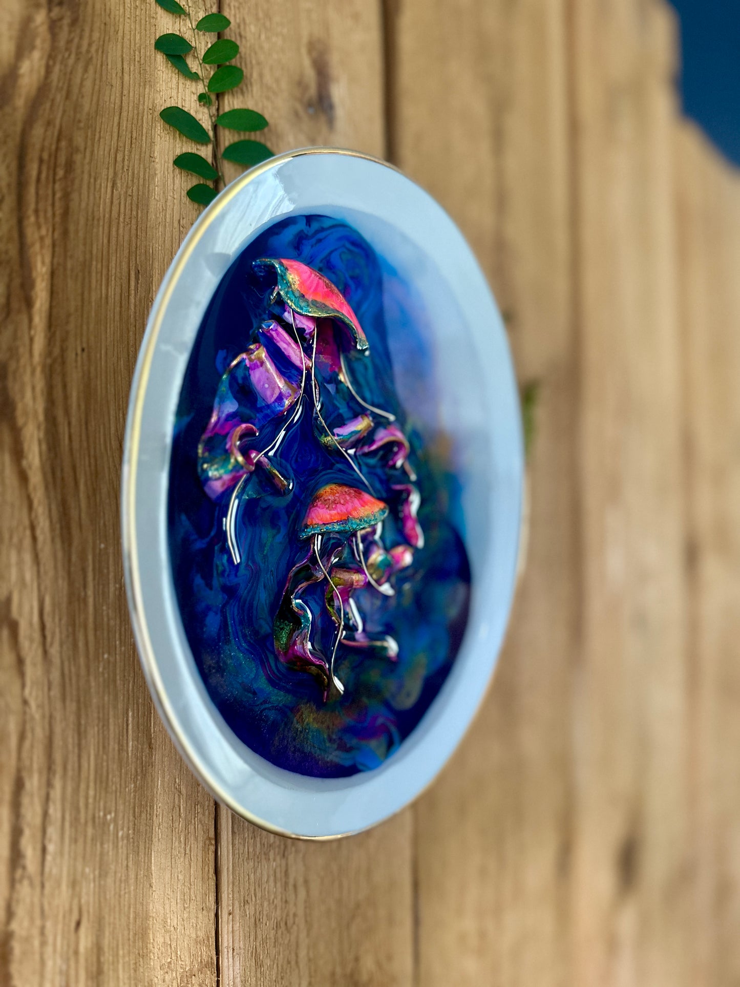Neon Jelly Collection -Gold Lined Porcelain Wall Art