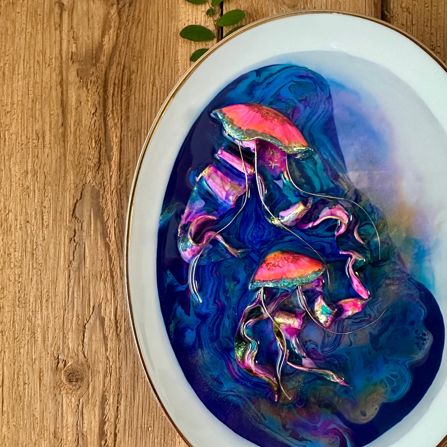 Neon Jelly Collection -Gold Lined Porcelain Wall Art