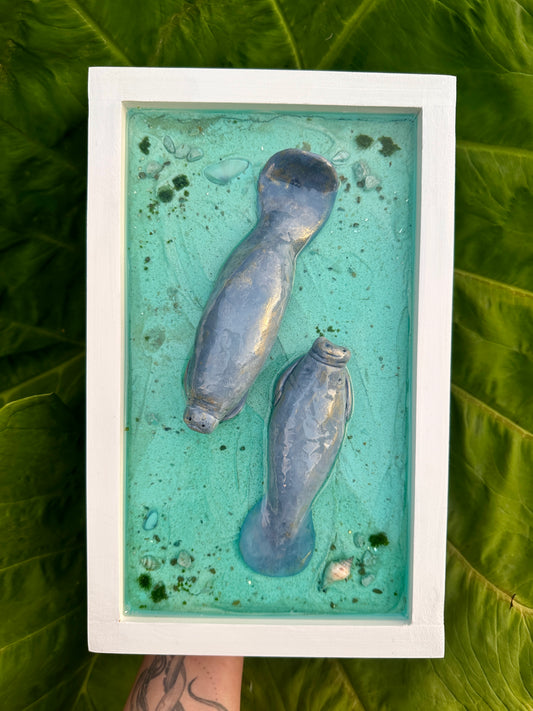 Blue Spring Collection - Framed Florida Manatees