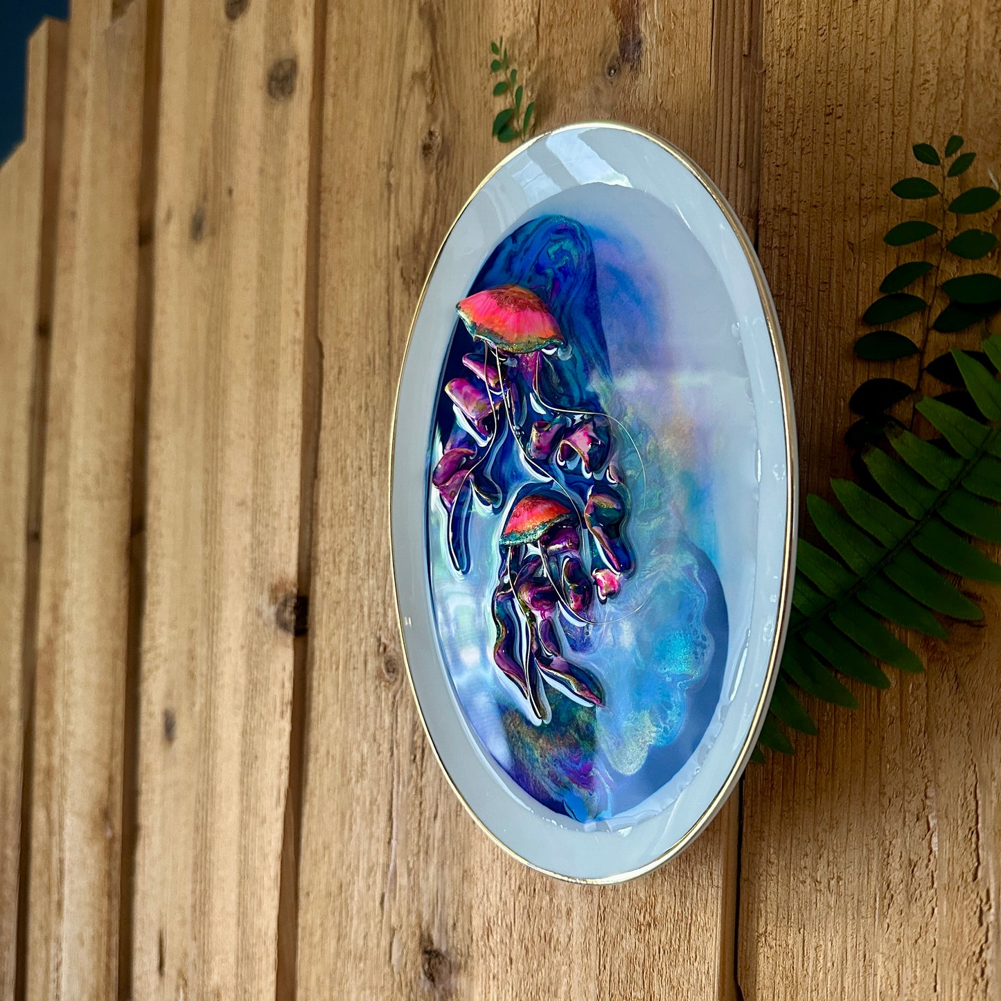 Neon Jelly Collection -Gold Lined Porcelain Wall Art